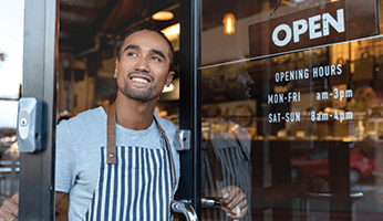 Business owner in restaurant